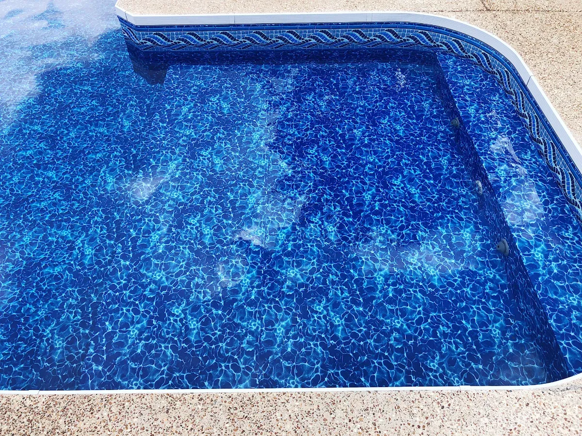 A popular deep blue vinyl pool liner